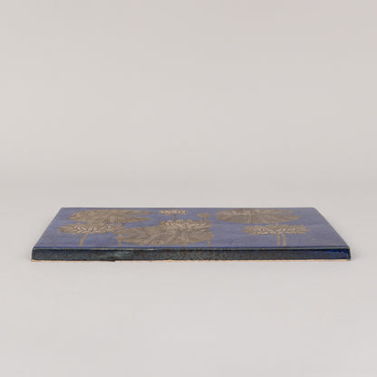 Heinz Erret for Gustavsberg Ceramic and Silver Wall Plaque, "White Water Lily"