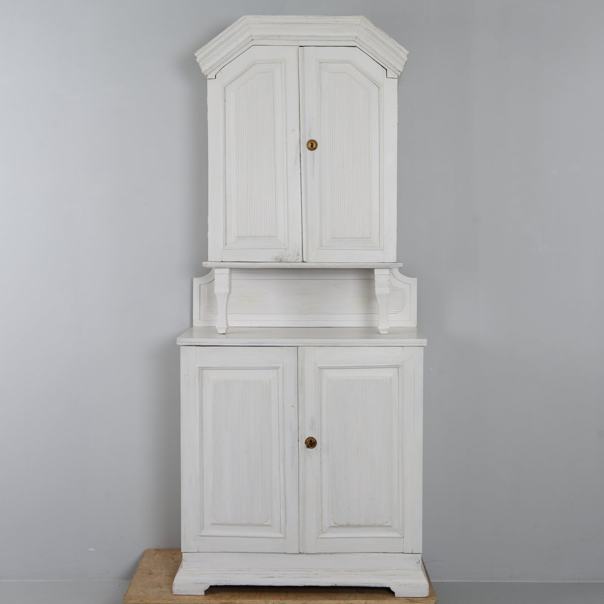 Late Gustavian Two-Part Cabinet, 18th/19th Century