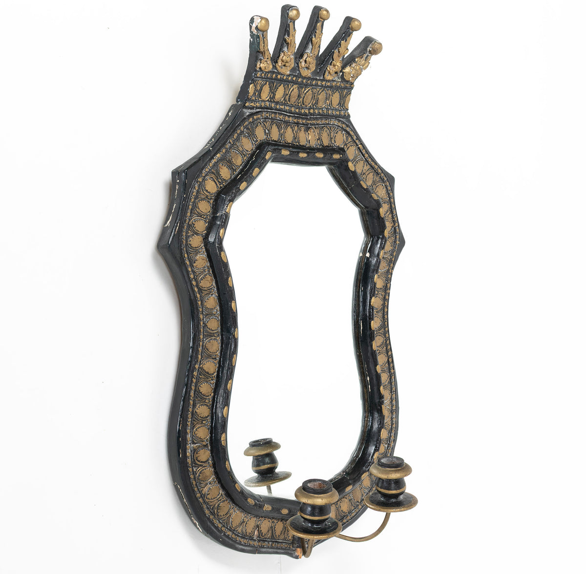 Swedish folk art mirror with crown crest