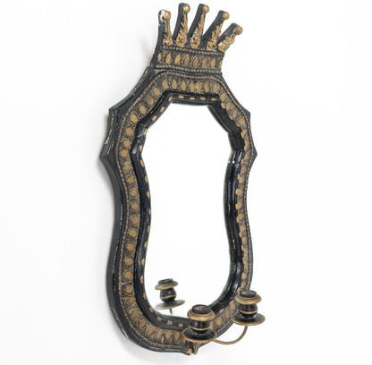 Swedish folk art mirror with crown crest