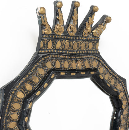 Swedish Folk Art Mirror with Crown Crest, Early 20th Century