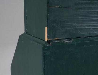 Swedish Folk Art Green Painted Writing Cabinet, 18th/19th Century