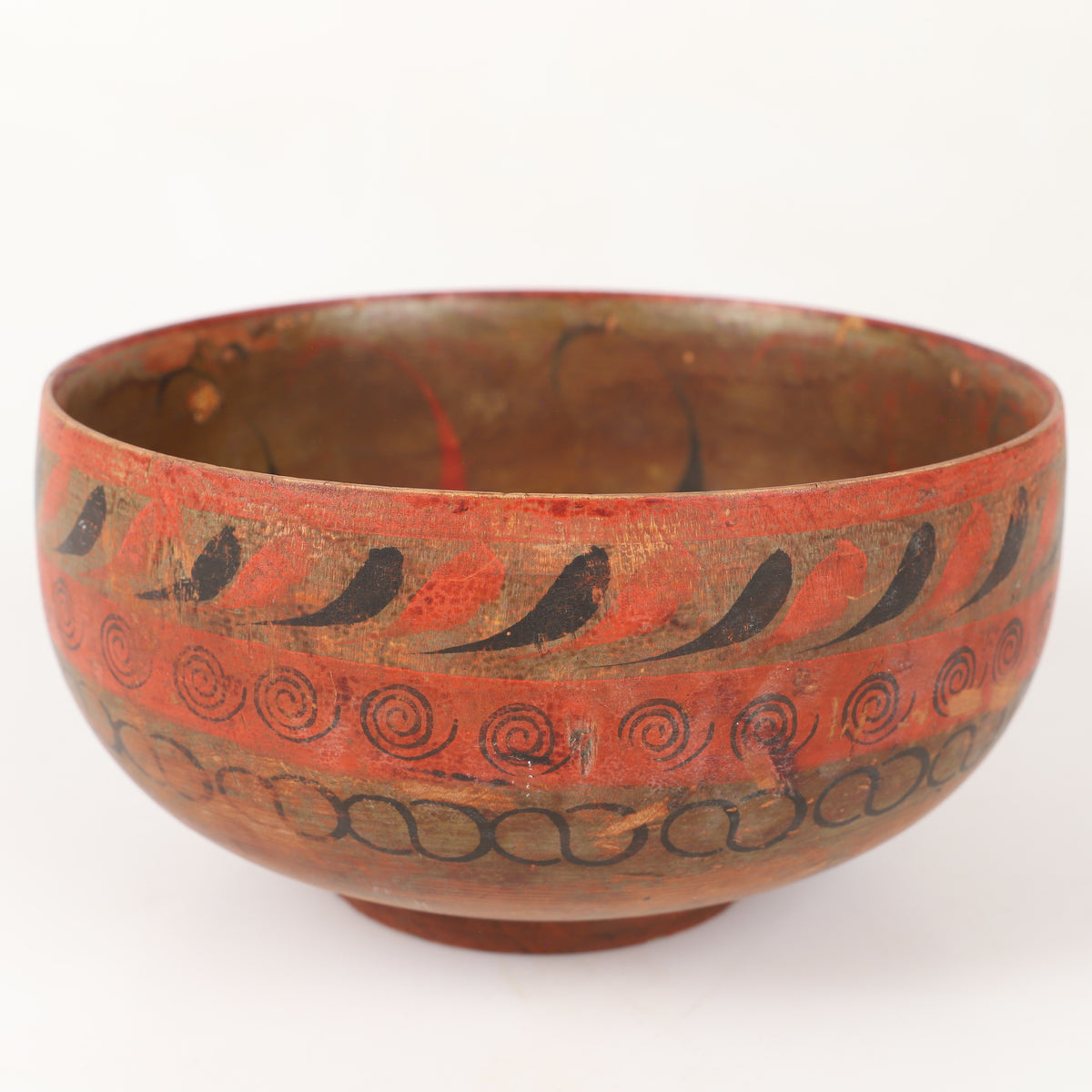 Swedish Folk Art Wooden Ale Bowl (Ölbolle), 19th Century