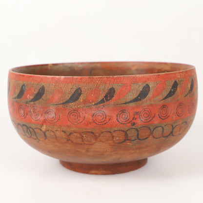 Swedish folk art wooden ale bowl
