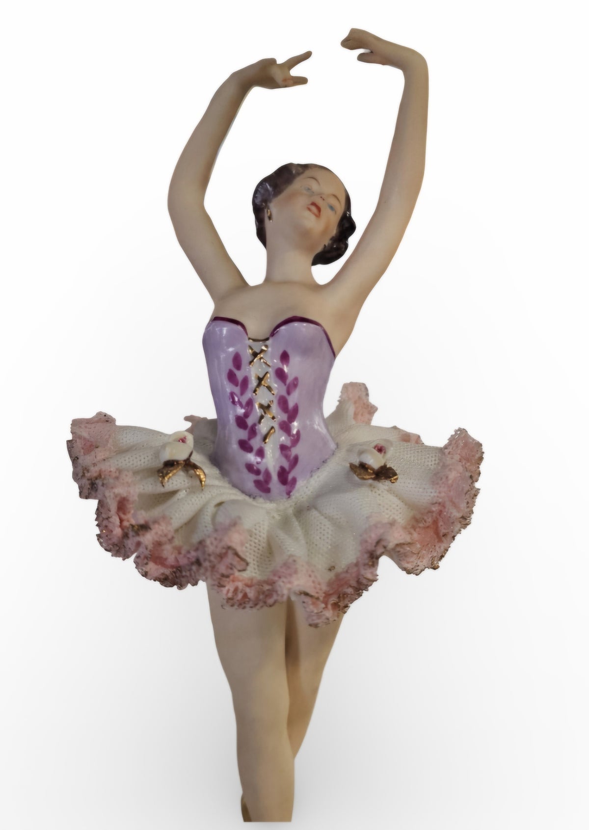 Dresden Porcelain Ballerina with Tulle Skirt, 1950s