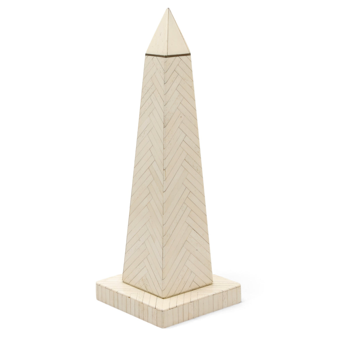 Two Obelisks in Bone Inlay and Travertine, circa 1970
