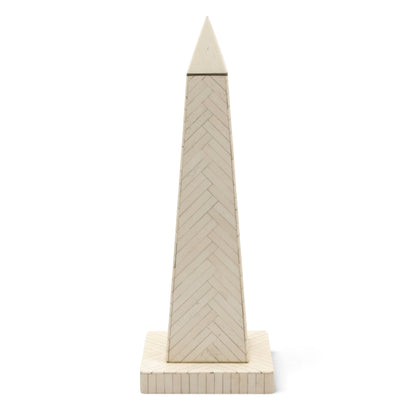 Two Obelisks in Bone Inlay and Travertine, circa 1970
