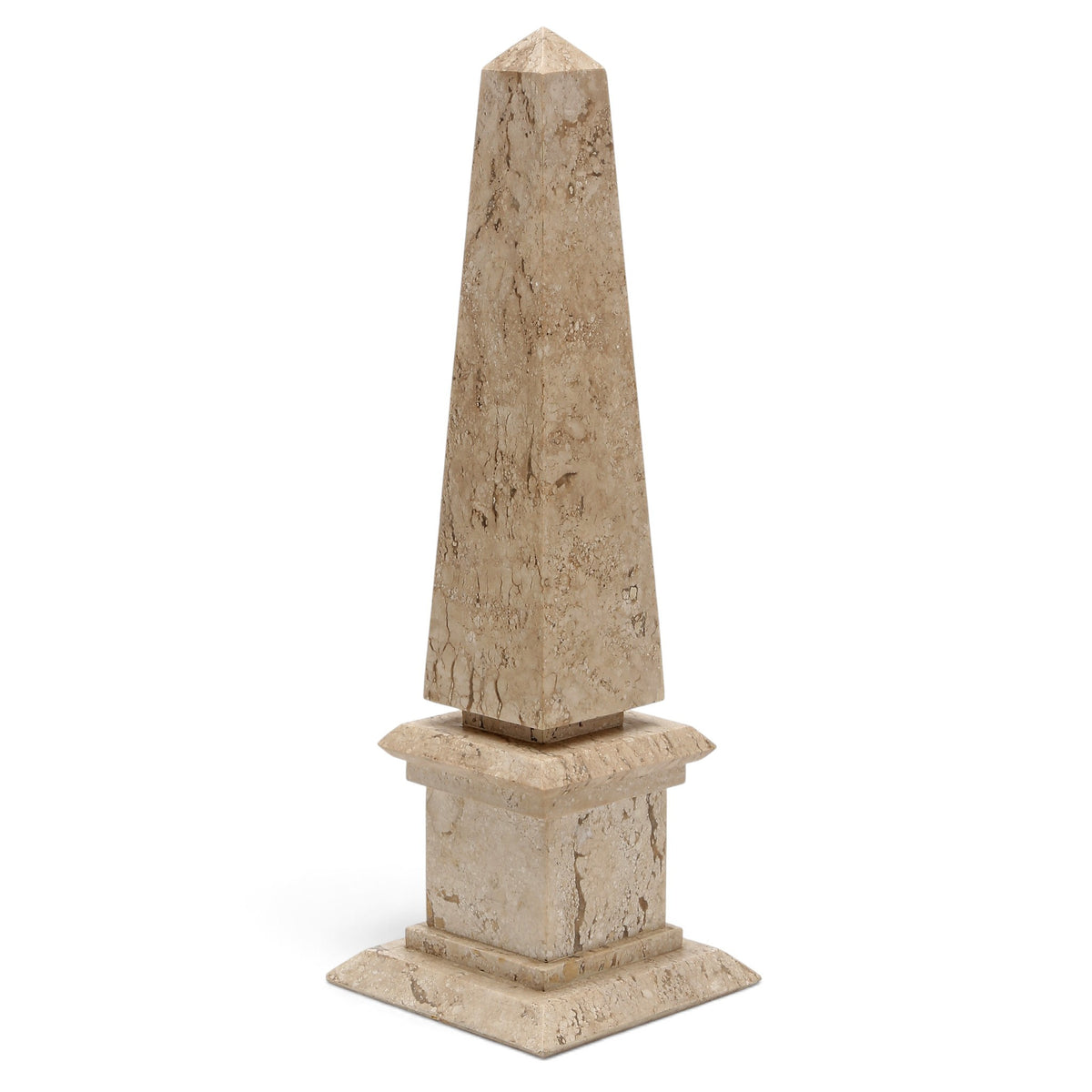 Two Obelisks in Bone Inlay and Travertine, circa 1970