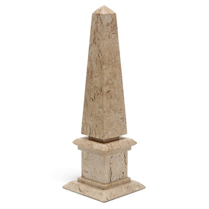 Two Obelisks in Bone Inlay and Travertine, circa 1970