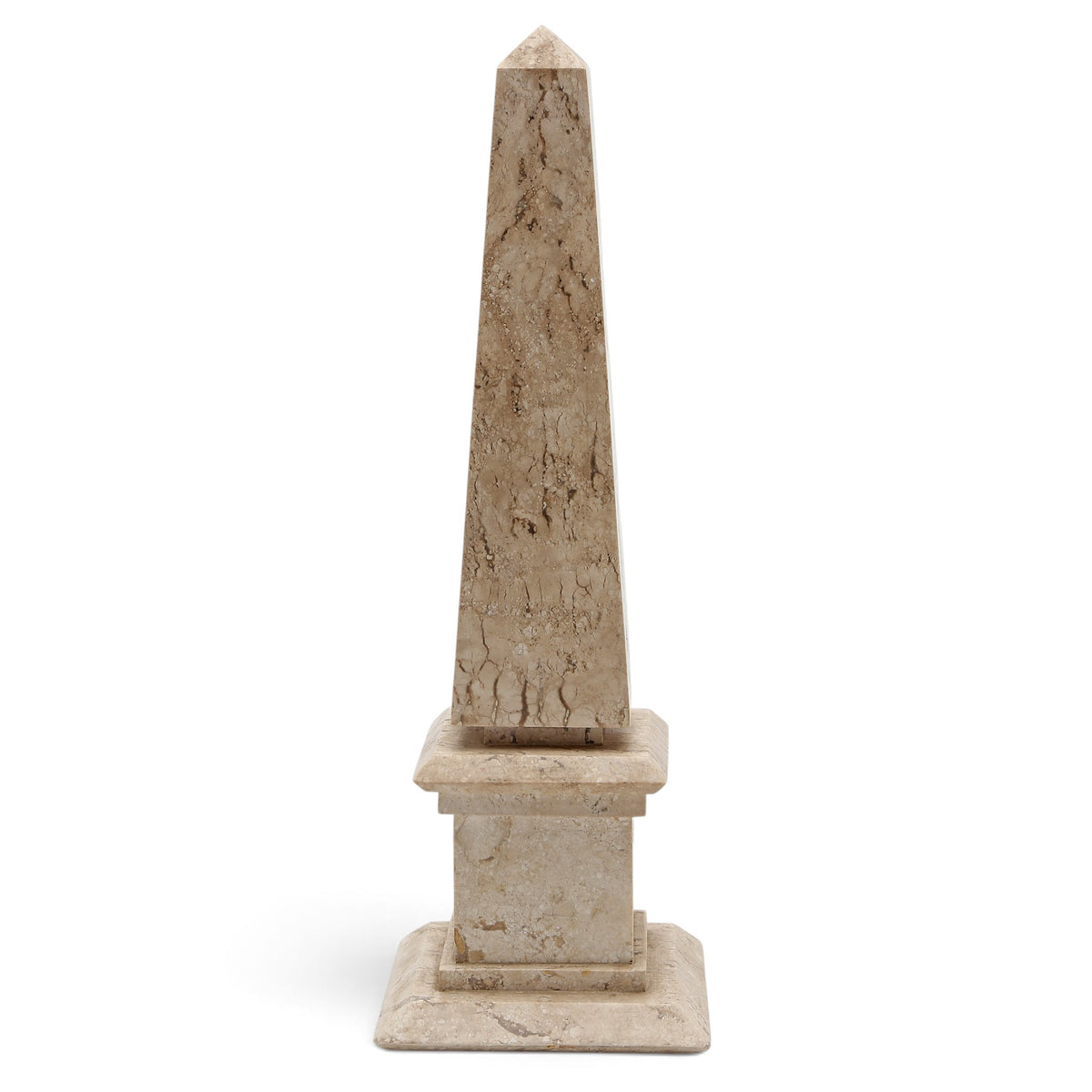 Two Obelisks in Bone Inlay and Travertine, circa 1970