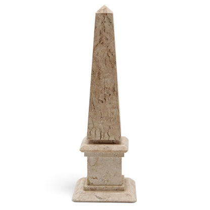 Two Obelisks in Bone Inlay and Travertine, circa 1970