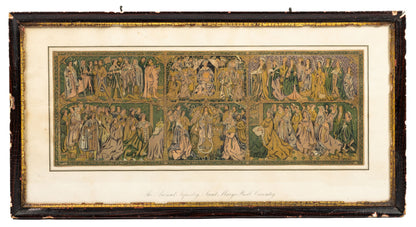 Antique engraving of the Ancient Tapestry, St. Mary's Hall, Coventry