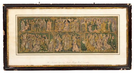 Antique engraving of the Ancient Tapestry, St. Mary's Hall, Coventry