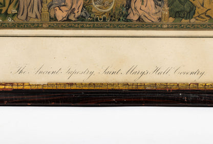 "The Ancient Tapestry, St. Mary's Hall, Coventry" Antique Engraving, 1869