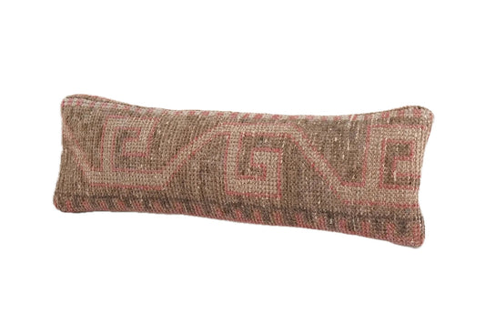 Vintage Turkish Kilim Lumbar Pillow Cover (1960s)
