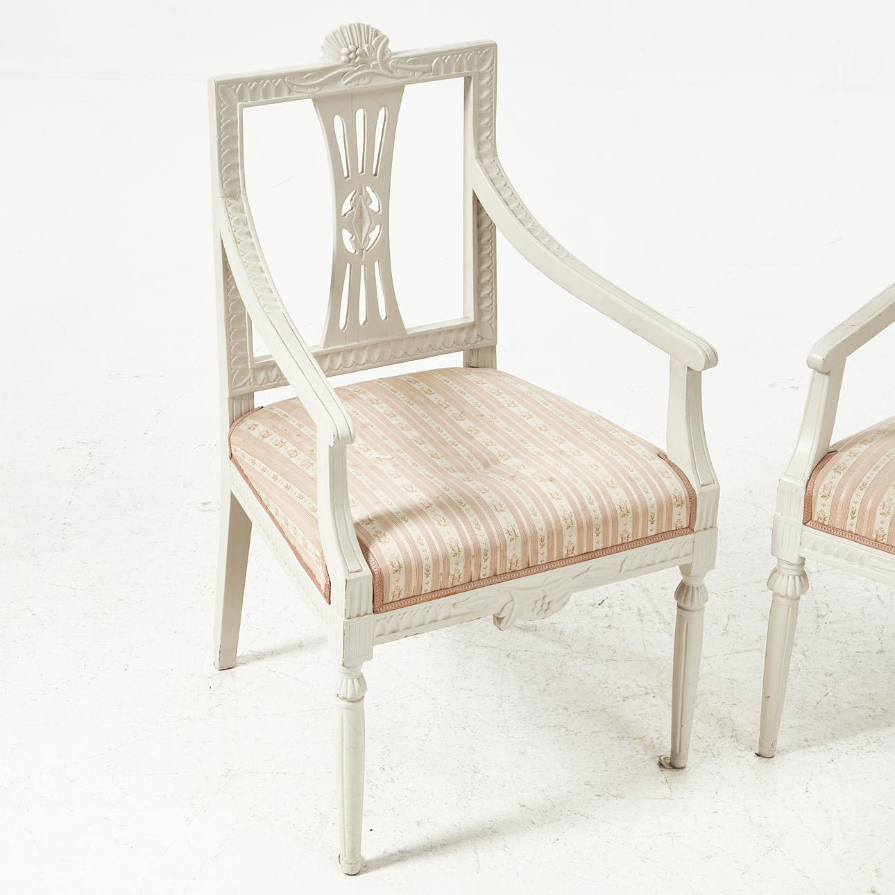 Side view of late Gustavian Lindome armchairs