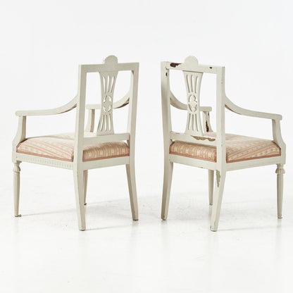 Carved detail of late Gustavian Lindome armchair
