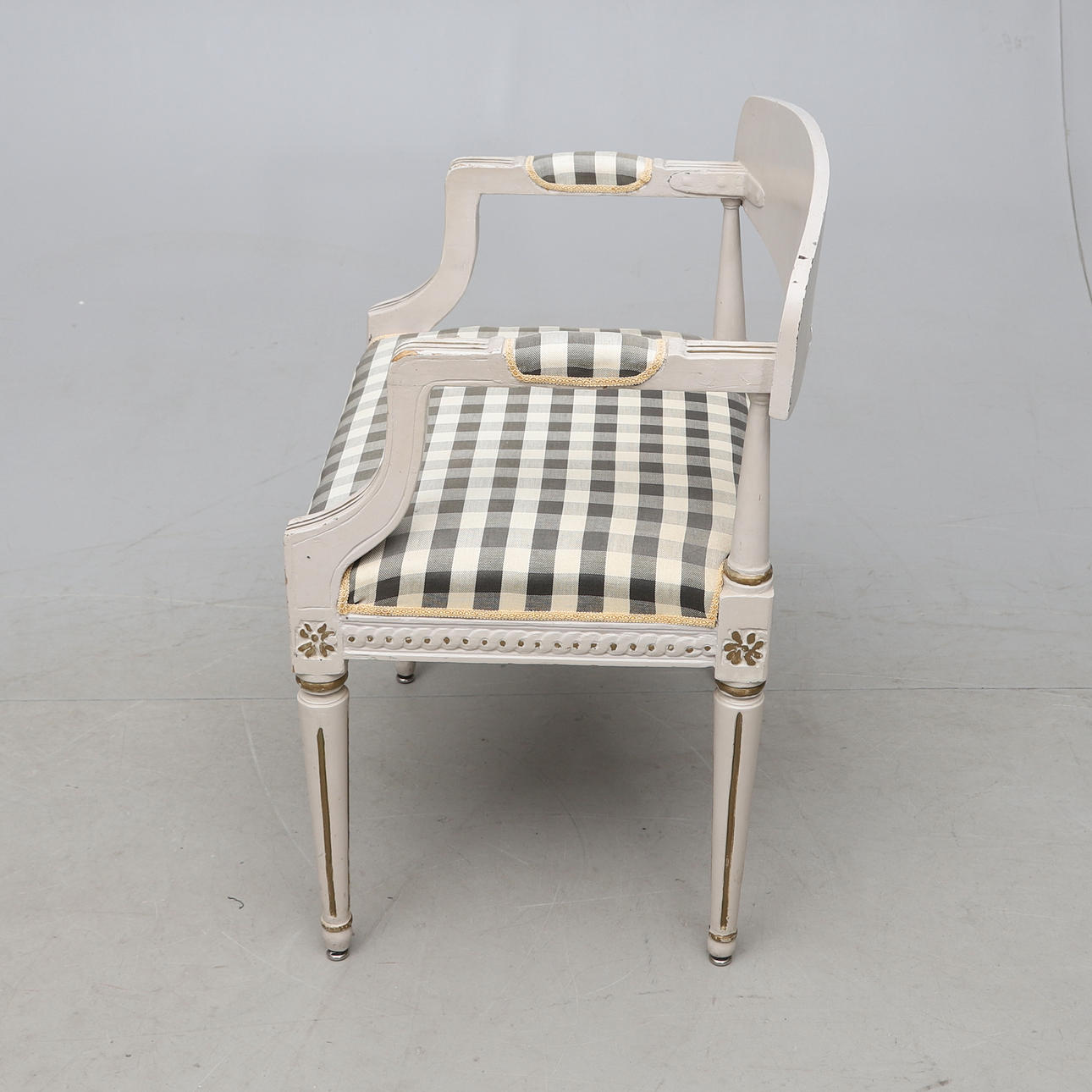 Seat detail of Gustavian armchair