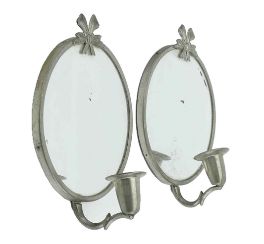 Pair of Swedish Grace Pewter Candle Sconces, 1920s