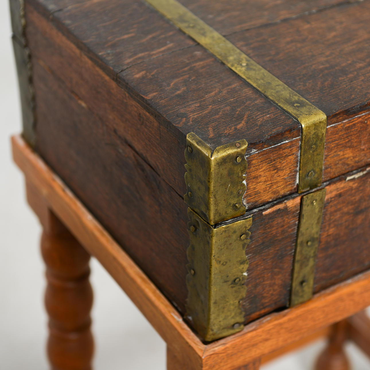 Detail of Swedish folk art box on stand