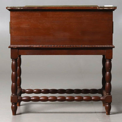 Side view of kurbits painted sewing box