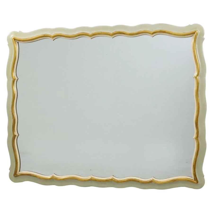 French inspired gilt and polychrome mirror