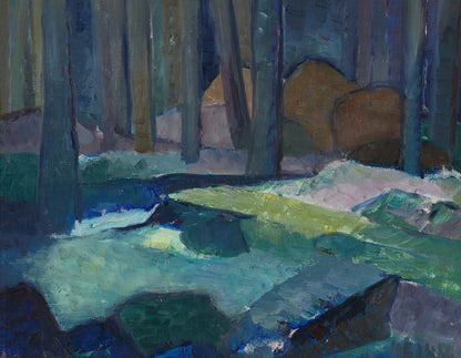 Marthe Bohm Skogsinteriör oil painting