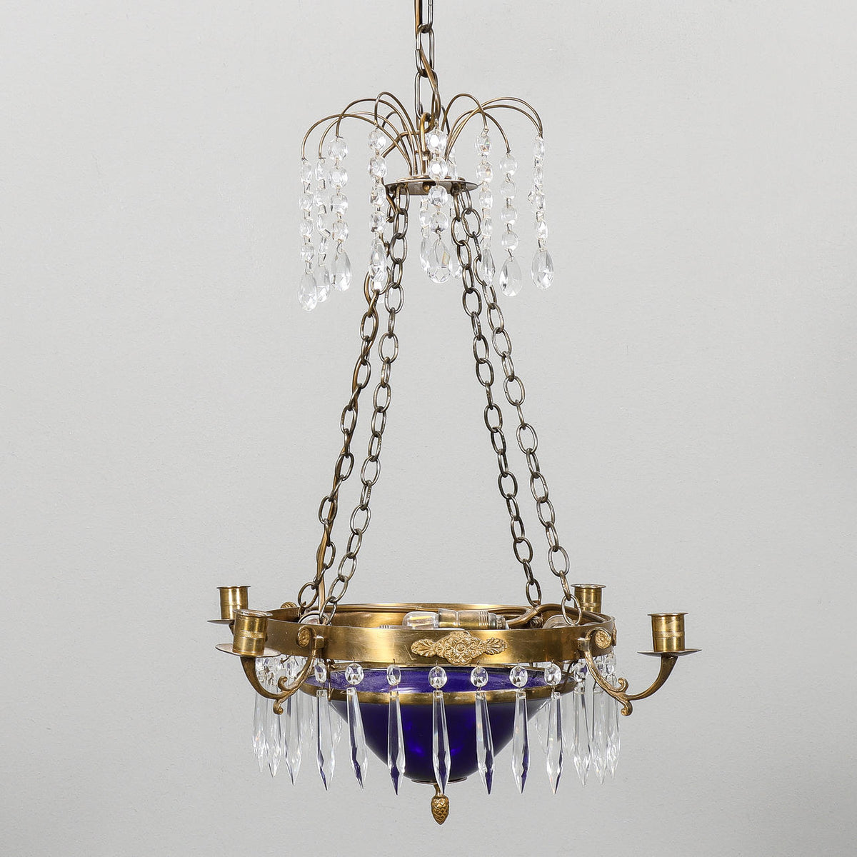 Mid 20th C. Louis XV Style 6-Light Gilt Bronze Chandelier