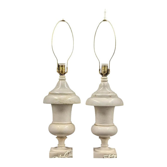 Mid 20th Century Mid-Century Modern Alabaster Table Lamps – A Pair
