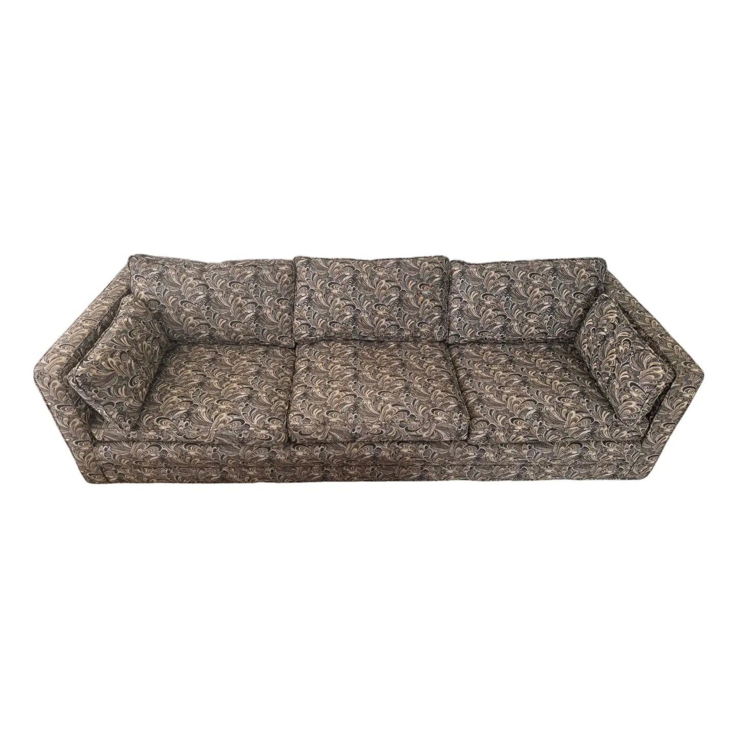 Milo Baughman-Style Mid-Century Modern Sofa on Casters, 1970s