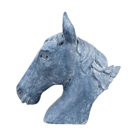 Painted Wood Horse Head Sculpture, Sweden, Late 20th Century