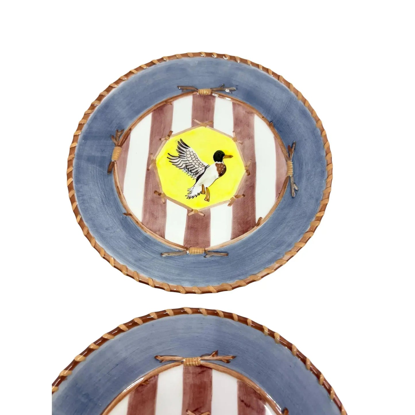 Set of Zrike “Lakeside Living” Hand-Painted Mallard Duck Plates – 8.5"