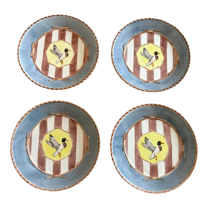 Set of Zrike “Lakeside Living” Hand-Painted Mallard Duck Plates – 8.5"