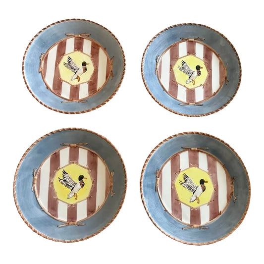 Set of Zrike “Lakeside Living” Hand-Painted Mallard Duck Plates – 8.5"