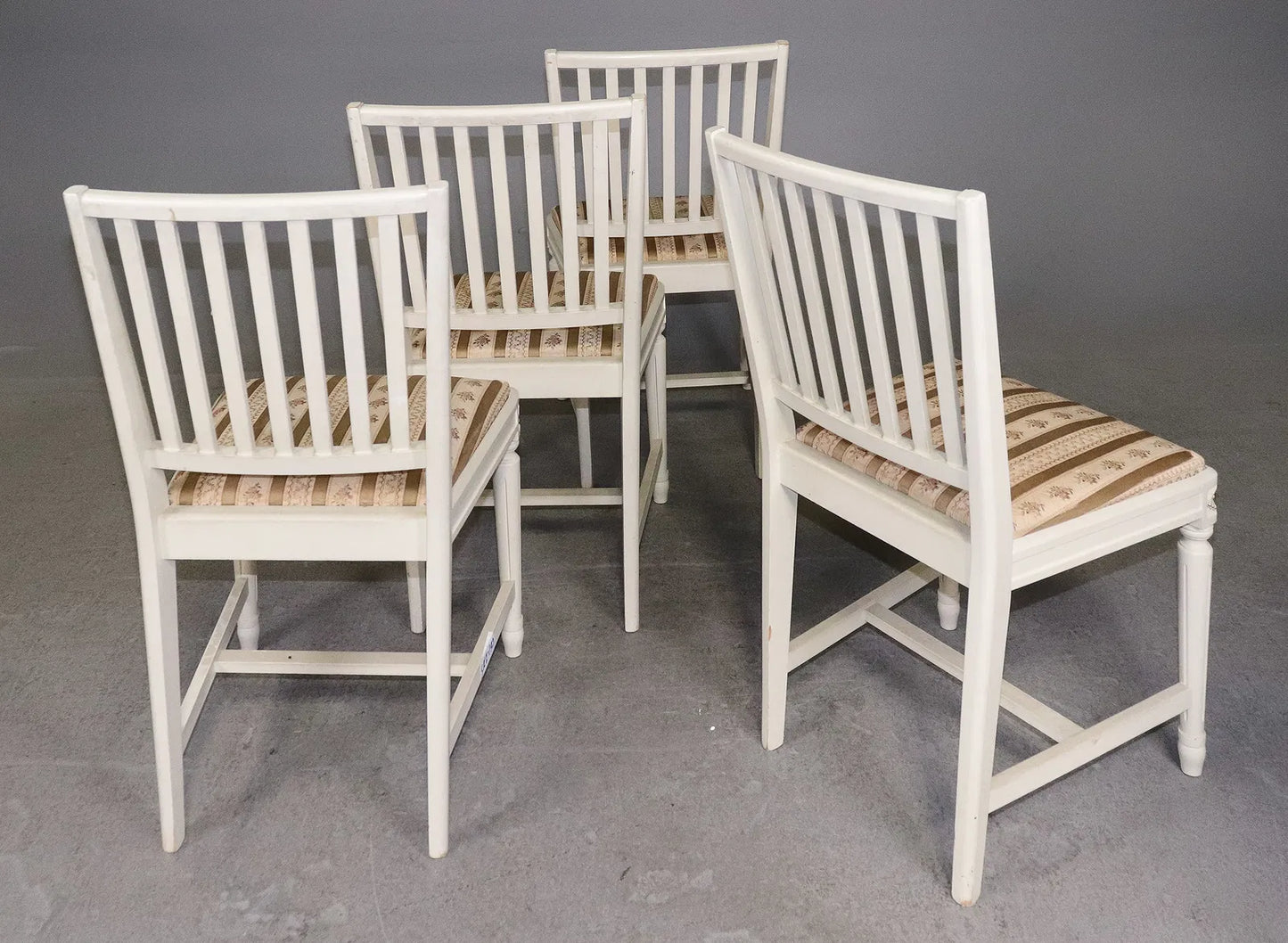 Set Of 4 Painted Swedish Dining Chairs