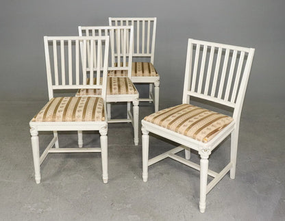 Set Of 4 Painted Swedish Dining Chairs