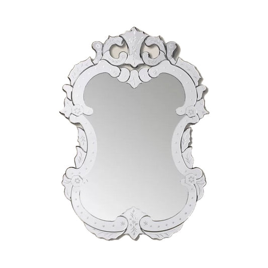 Venetian Etched Wall Mirror, Glass & Metal